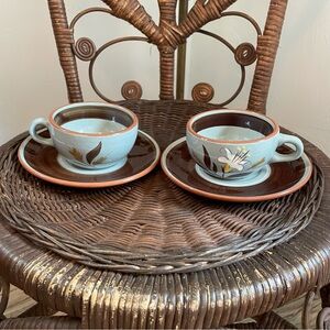 Stangl Antique Golden Harvest Antique Cups & Saucers 4 Pcs. Beautiful!